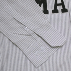 Sơ Mi Stressmama Kẻ Sọc Thêu Tay Dài