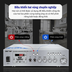 Amply Nghe Nhạc SAST 9002 – Đa Năng, Hỗ Trợ AUX, USB, SD – Âm Lớn, Gọn Nhẹ Dễ Lắp Đặt