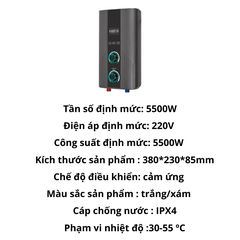 Máy Nước Nóng Trực Tiếp 2 Núm Xoay Hiển Thị LED – Chống Giật, Chống Quá Nhiệt, Bền Đẹp