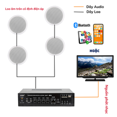 Loa âm trần 629 Công suất định mức 20w, Loa âm trần sử dụng amply điện áp chuyên dụng