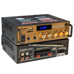 Amply Karaoke Bluetooth Starklok AV-198BT – Công suất 300W+300W, Hát Karaoke Hay, Hỗ trợ USB/Thẻ Nhớ/FM, Bảo hành 12 tháng