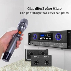 Amply đẩy liền vang Gunssi AV-330 có công suất lớn-chống hú tốt và kết nối nhiều cổng quang đầu vào