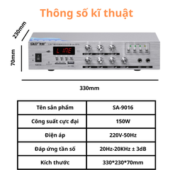 Amply SAST SA-9016 chính hãng – Chất âm rõ, điều chỉnh linh hoạt, kết nối đa thiết bị- BH 12 tháng