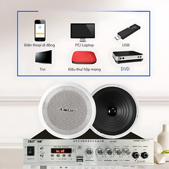 Bộ 2 Loa Trần SAST 6.5 inch Và Amply Công Suất 120w