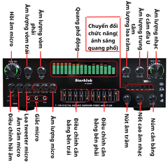 Amply Starklok AV-8200 – Amply Karaoke Bluetooth 2 Kênh, Công Suất Lớn, Hát Hay, Giá Tốt