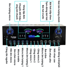 Amply Starklok AV-999BT–Âm Thanh Rõ Nét-Hỗ Trợ Bluetooth-Kết Nối Loa Ngoài- Amply Karaoke Gia Đình
