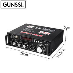 Amly Mini Bluetooth Gunssi BT-298A-amply karaoke gia đình-chống nhiễu-chống hú tốt-Bảo hành 12 tháng