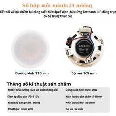 Loa âm trần Gunssi bluetooth-loa 30W âm thanh rõ ràng sống động và tỏa đều trong không gian lớn