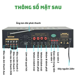 Amply Karaoke Bluetooth Starklok AV-6030BT – 8 Sò Công Suất, USB/SD/FM, Kết Nối Không Dây, Âm Thanh Sống Động