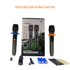 BỘ MICRO KHÔNG DÂY GUNSSI TTD-M12- mic chuyên nghiệp dành cho karaoke-chống hú tốt-bảo hành 12 tháng