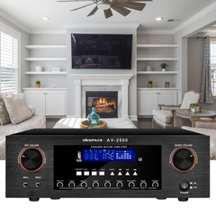 Amply Gunssi AV-2500 thiết kế đa dạng và tính năng linh hoạt có khả năng xử lí âm trầm âm bổng tốt