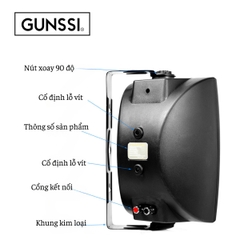 Loa treo tường GUNSSI HY-313-công suất 40W-thích hợp treo phòng khách-văn phòng-bảo hành 12 tháng