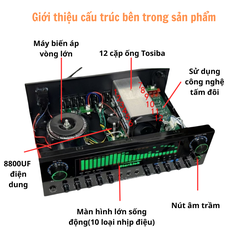 Amply Karaoke Starklok AV-9200BT – 5.1 Kênh, Bluetooth, 3 Mic, Màn Hình EQ LED, Âm Thanh Mạnh Mẽ