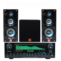 Amply Karaoke Starklok AV-9200BT – 5.1 Kênh, Bluetooth, 3 Mic, Màn Hình EQ LED, Âm Thanh Mạnh Mẽ
