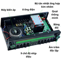 Amply SR-8800 Starklok – Âm Thanh Chuyên Nghiệp, Hát Karaoke & Nghe Nhạc, Công Suất Khủng, Đèn LED