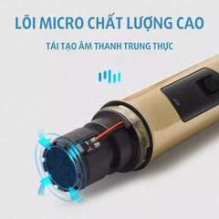 BỘ 2 MICRO VHF không dây chế tác từ chất liệu cao cấp-hút âm tốt-cho độ nhạy cao-bảo hành 12 tháng