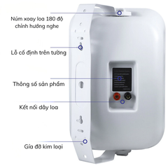 Loa treo tường GUNSSI HY- 322, Loa dùng cho lớp học, hội nghị - điện áp 70-100v