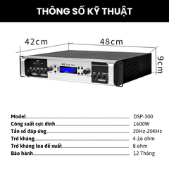 Cục đẩy kèm micro Gunssi DSP-300-micrô không dây-kết nối Bluetooth 5.0 và âm thanh chống hú cực tốt