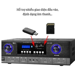 Amply đẩy liền vang Gunssi AV-330 có công suất lớn-chống hú tốt và kết nối nhiều cổng quang đầu vào