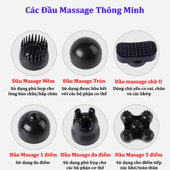 Máy massage cầm tay, máy đấm lưng cao cấp 6 đầu, pin sạc không dây siêu tiện lợi an toàn, bảo hành 6 tháng