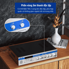 Amply SAST SA-9010 150W, Hỗ Trợ Bluetooth/ USB/ Thẻ SD/ AUX, Amply Chia 2 Vùng Âm Thanh, Hỗ Trợ Đài FM
