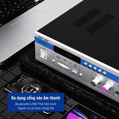 Amply SAST SA-9010 150W, Hỗ Trợ Bluetooth/ USB/ Thẻ SD/ AUX, Amply Chia 2 Vùng Âm Thanh, Hỗ Trợ Đài FM