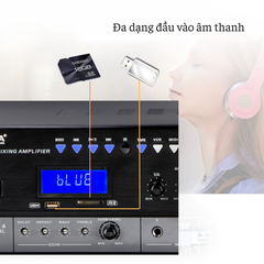 Amply đẩy liền vang Gunssi KA-5200 công suất lớn-có khả năng chống hú tốt-kết nối bluetooth dễ dàng