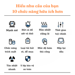 Máy hút chân không Gunssi P280C-hàn nhiệt bằng thao tác bấm tiện lợi-độ ồn máy nhỏ-BH 12 tháng