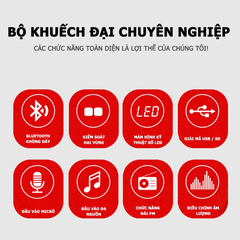 Amply mini bluetooth Gunssi BT198B-B-amply gia đình-kết hợp ghi âm-echo siêu mượt-bảo hành 12 tháng