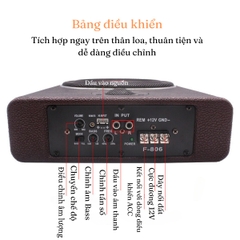 Loa sub ô tô Gunssi-công suất lớn-loa siêu trầm gầm ghế ô tô 8 inch-bảo hành 12 tháng