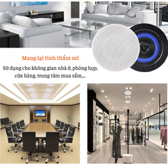 Loa Âm Trần 418BT Bluetooth 5.0 – Âm Thanh Sống Động, Lắp Đặt Dễ Dàng, Dùng Cho Nhà Hàng, Văn Phòng, Spa