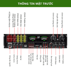 Amply Sunbuck 6080BT Bluetooth 5.0 – Công Suất Lớn, Hỗ Trợ USB/SD/Optical, Âm Thanh Mạnh Mẽ Cho Gia Đình & Karaoke