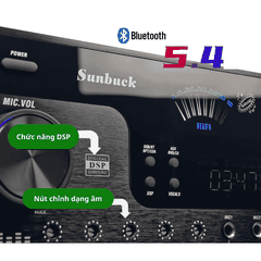 Amply Sunbuck AV-7000BT Chính Hãng 2600W, 4 Kênh, Bluetooth 5.4, DSP Thông Minh