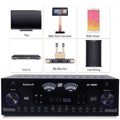 Amply Sunbuck AV-7000BT Chính Hãng 2600W, 4 Kênh, Bluetooth 5.4, DSP Thông Minh
