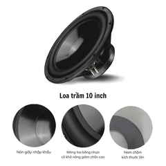 Loa Sub hơi 10 inch, Loa Siêu Trầm Bass 25, Loa Trầm Thùng Gỗ MDF Cao Cấp, Công Suất 150W, Cho Dàn Karaoke Gia Đình