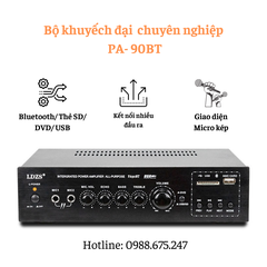 Amply bluetooth cho loa âm trần LDZS 90bt, công suất 120W, 70-100v