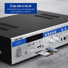 Amply SAST SA-9010 150W, Hỗ Trợ Bluetooth/ USB/ Thẻ SD/ AUX, Amply Chia 2 Vùng Âm Thanh, Hỗ Trợ Đài FM