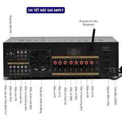 Amply Karaoke Starklok AV-8000SW, Amply Gia Đình Bluetooth 5.3, Hỗ Trợ 2 Cổng Sub