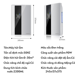 Máy Hút Ẩm 2L YANGZI CS10E Gunssi – Hút Ẩm Nhanh, Màn Hình LED, Phòng Ngủ & Gia Đình