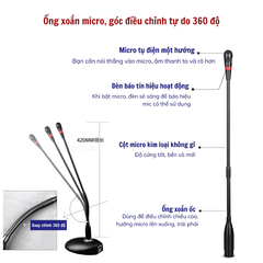 MIC Gunssi ABS-580 Cổ Ngỗng – Lựa Chọn Hoàn Hảo Cho Phòng Họp & Hội Thảo