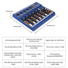 Bộ Chỉnh Âm Mixer F7 Pro – 7 Kênh Chuyên Nghiệp | Livestream • Karaoke • Thu Âm