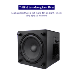 Loa trầm Gunssi Sub L8 có công suất khủng-chất liệu cao cấp và bộ khuyếch đại chuyên nghiệp hiện đại