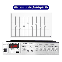 Amply SAST SA-9010 Công suất 120w, Hỗ Trợ Bluetooth/ USB/ Thẻ SD/ AUX, Amply Chia 2 Vùng Âm Thanh
