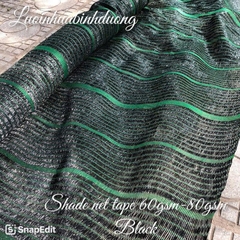 Lưới che nắng sợi dẹp 60% - 80% - HDPE 60GSM -80GSM - Màu Đen