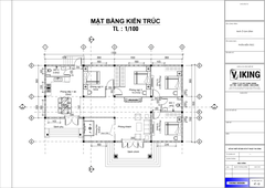 V459 | Bản vẽ thiết kế mẫu nhà cấp 4 mái Nhật hiện đại kết hợp nét truyền thống 4 phòng ngủ, bản in A3 đẹp, có phối cảnh 3D