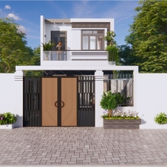 V700 | Bản vẽ thiết kế full hồ sơ mẫu nhà phố hiện đại 2 tầng 3 phòng ngủ, kích thước 6x13m, bản in A3 đẹp, phối cảnh 3D
