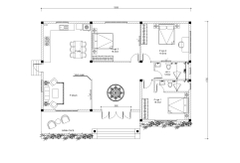V737 | Bản vẽ thiết kế full hồ sơ mẫu nhà mái Thái 1 tầng 3 phòng ngủ, kích thước 15x12m, bản in A3 đẹp, phối cảnh 3D