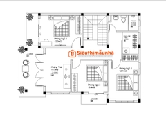 V898 | Bản vẽ kiến trúc mẫu nhà mái Nhật 2 tầng hiện đại 3 phòng ngủ mặt tiền 8,7m sâu 11m