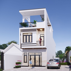 V715 | Bản vẽ thiết kế full hồ sơ mẫu nhà phố 2 tầng 1 tum, 3 phòng ngủ, kích thước 5x17m. TẶNG hồ sơ dự toán khối lượng!