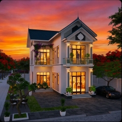 V418 | Mẫu thiết kế nhà mái Thái 2 tầng hiện đại 4 phòng ngủ kích thước 7,5x15m đầy đủ bản vẽ kiến trúc chi tiết.
